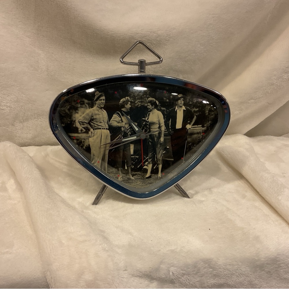 Vintage I Love Lucy Retro Black and Silver Table Clock